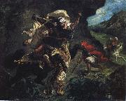 unknow artist Lion hunting map Germany oil painting artist